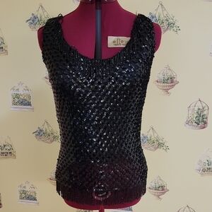 🔔 2/$15 🔔 Black Sequin Sleeveless Fitted Tank Top
